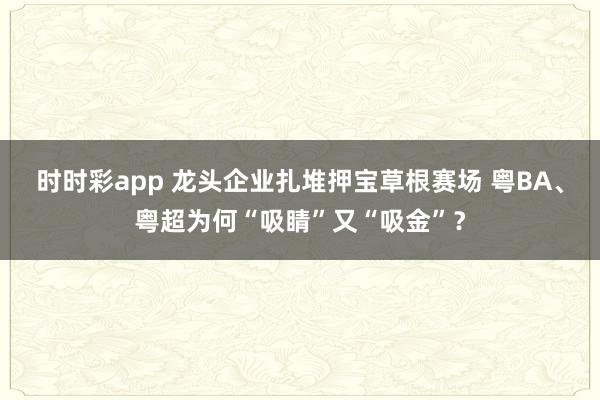 时时彩app 龙头企业扎堆押宝草根赛场 粤BA、粤超为何“吸睛”又“吸金”？