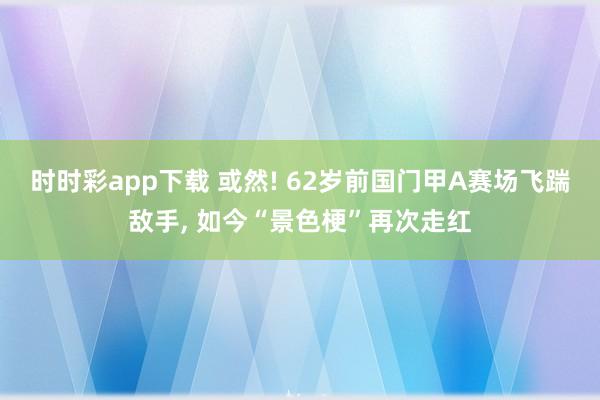时时彩app下载 或然! 62岁前国门甲A赛场飞踹敌手， 如今“景色梗”再次走红
