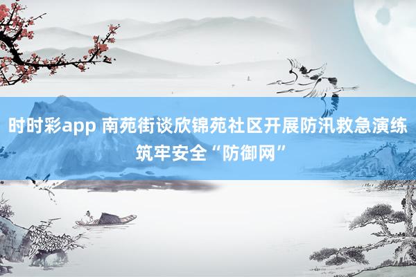 时时彩app 南苑街谈欣锦苑社区开展防汛救急演练 筑牢安全“防御网”