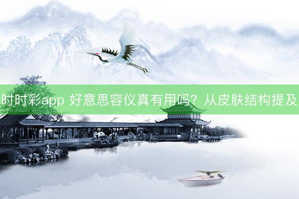 时时彩app 好意思容仪真有用吗？从皮肤结构提及